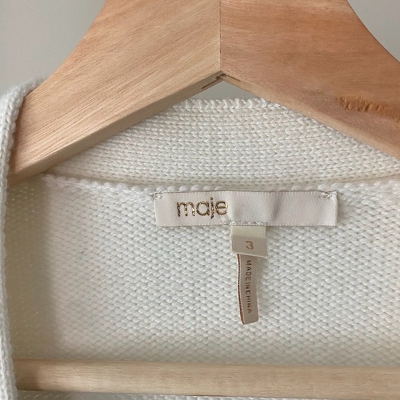 Maje Murmur Wool Blend Striped Sequined Oversized Cardigan Size 3/L - Picture 5 of 9